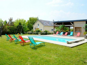 Maison de vacances avec piscine chauffée, spa, aire de jeux et jardin privatif en Touraine - FR-1-381-286